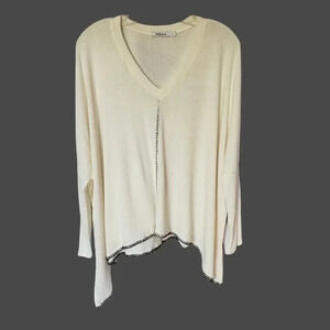 Redhaute gray stitch soft knit blouse beige size L